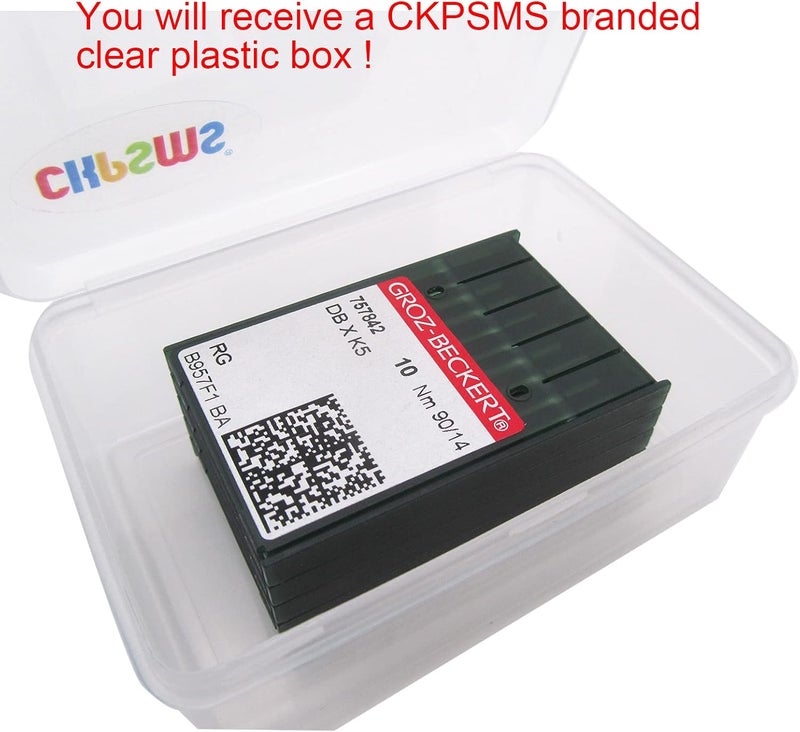 ckpsms 50PCS Groz Beckert DBXK5 Industrial Embroidery Machine Needles in Clear Plastic Box Compatible with/Replacement for Tajima Brand Barudan Brand SWF Brand (110/18) - Image 4